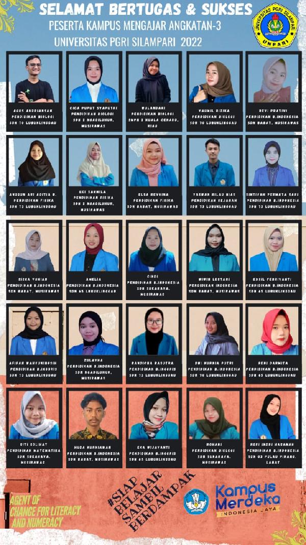 MAHASISWA UNIVERSITAS PGRI SILAMPARI SIAP MENGABDI DI PROGRAM KAMPUS MENGAJAR ANGKATAN 3 TAHUN 2022